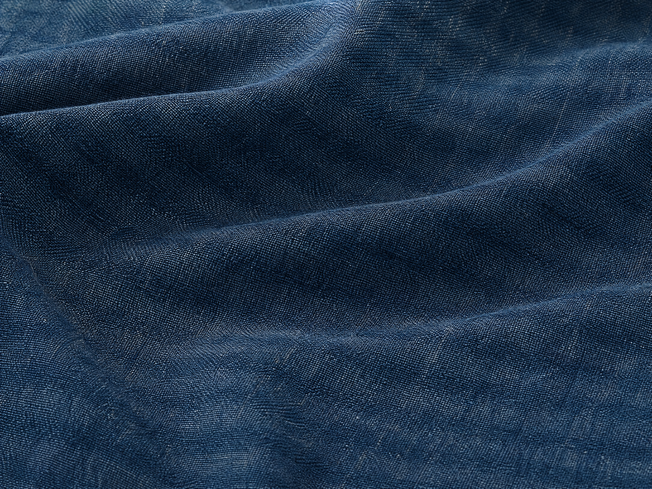 Close-up of blue denim fabric